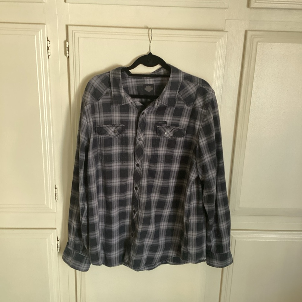 HARLEY DAVIDSON Classic Black Plaid Women's XL